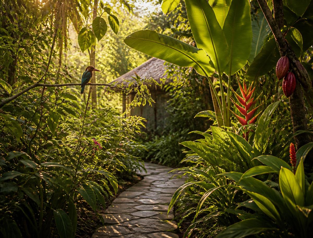 Jardin tropical luxuriant